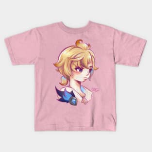 Mika - Genshin Impact Fanart - Watercolor Texture Kids T-Shirt